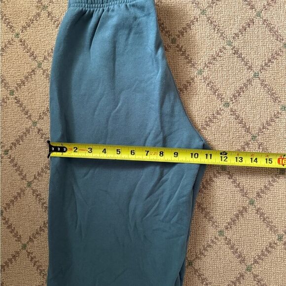 Lazypants slate blue jogger style sweatpants with elastic hem and waist. S - Picture 6 of 10